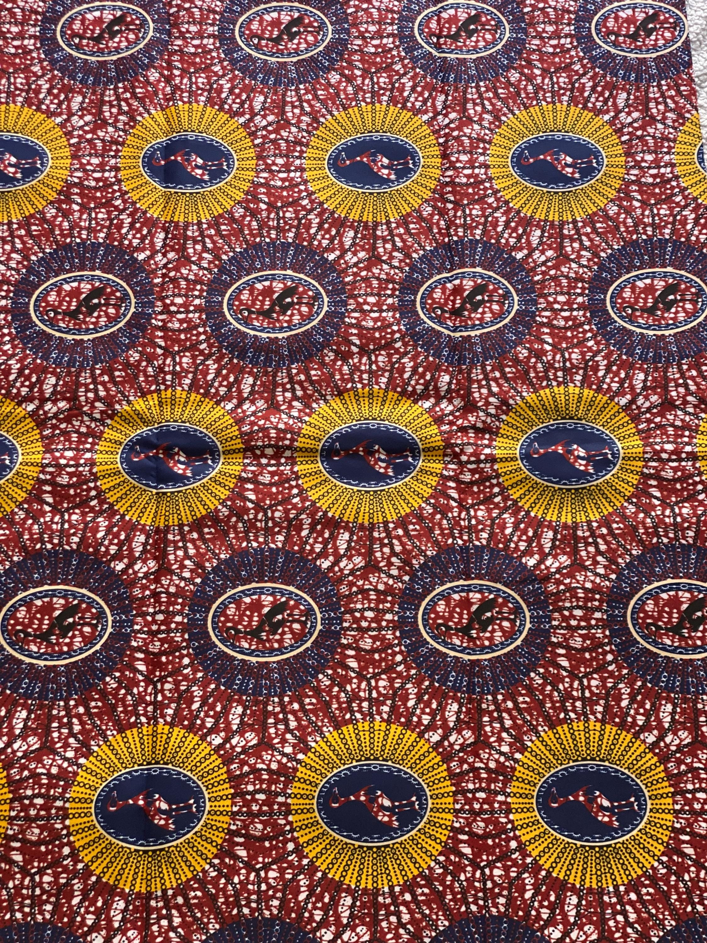 Polycotton African Fabric 6 Yards Soft Ankara Wax Print Material