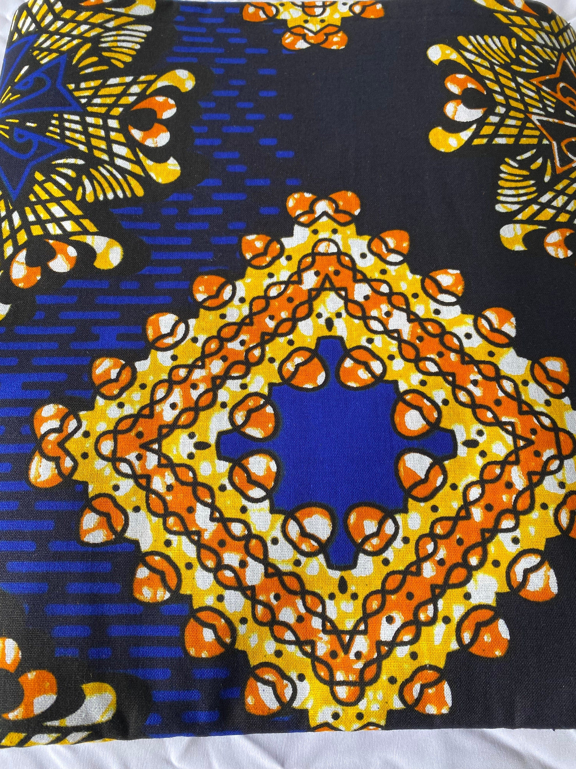 Bold Ankara African Print Fabric: 6 Yards 100% Cotton Wax Print