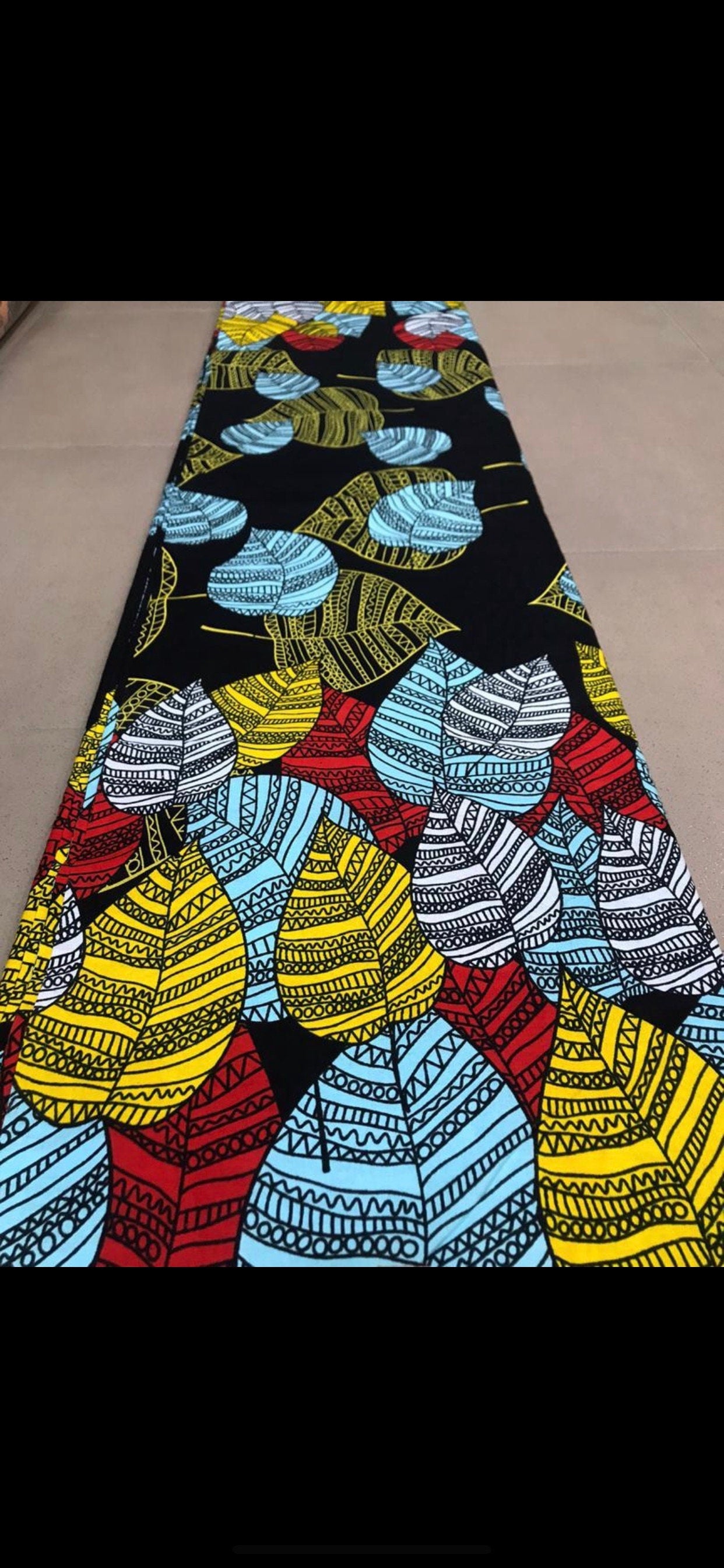 African Wax Print Fabric: Floral Ankara Cotton, 6 Yards