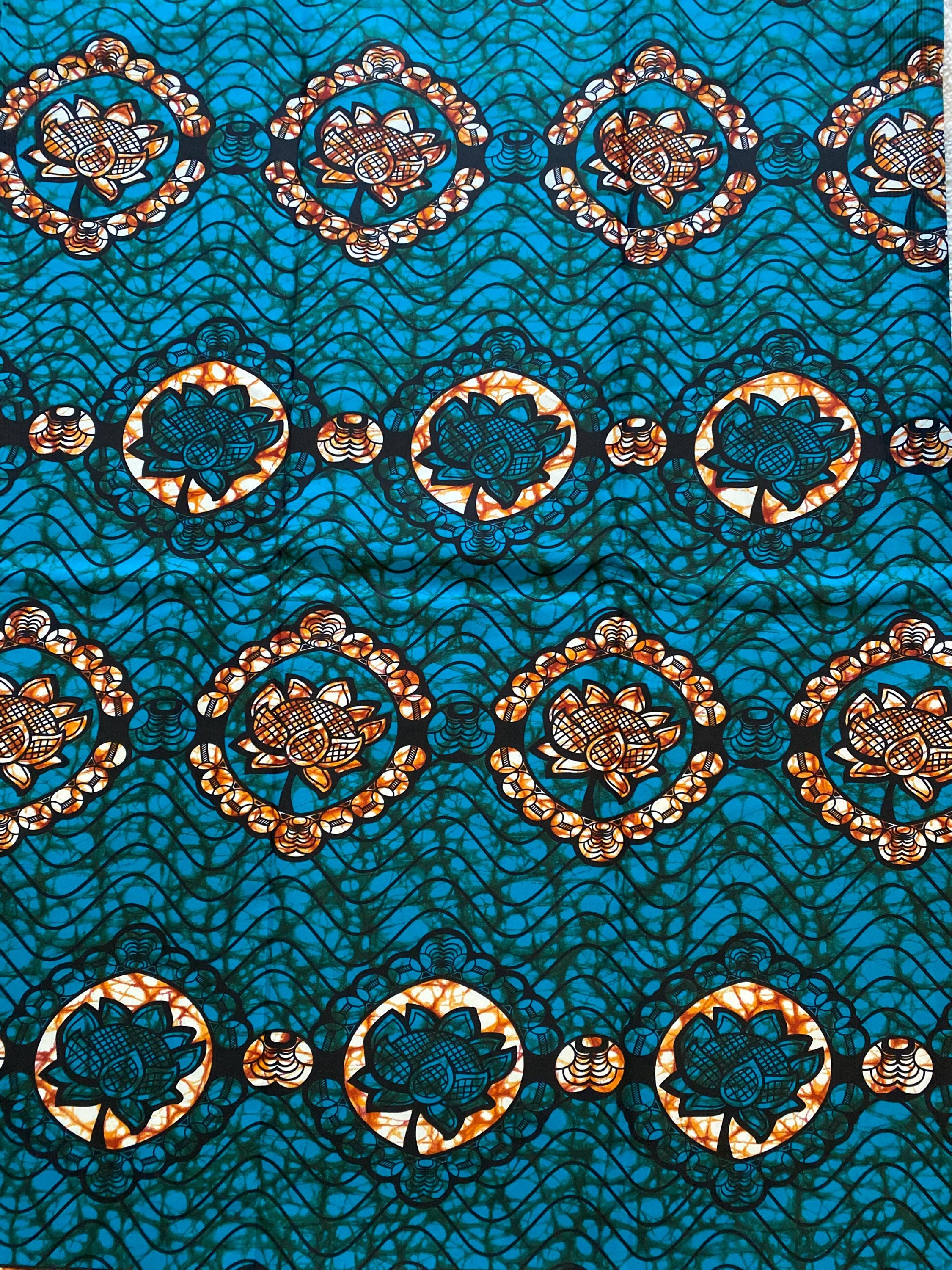 Polycotton African Fabric 6 Yards Soft Ankara Wax Print Material