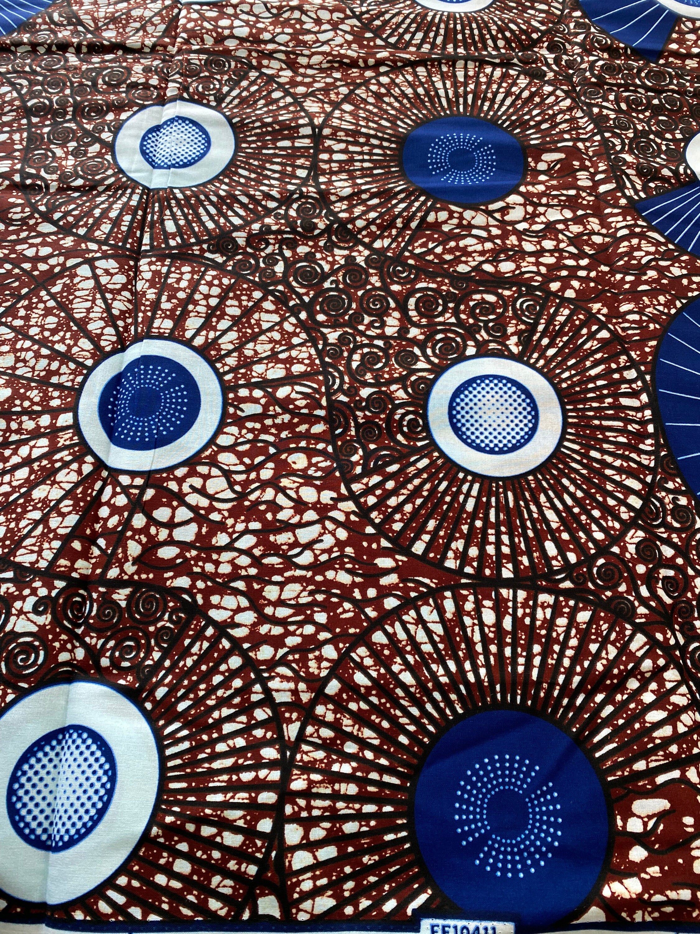 6 Yards 100% Cotton Ankara Wax Print Fabric African Print for Dressmaking, Quilting & Home Décor