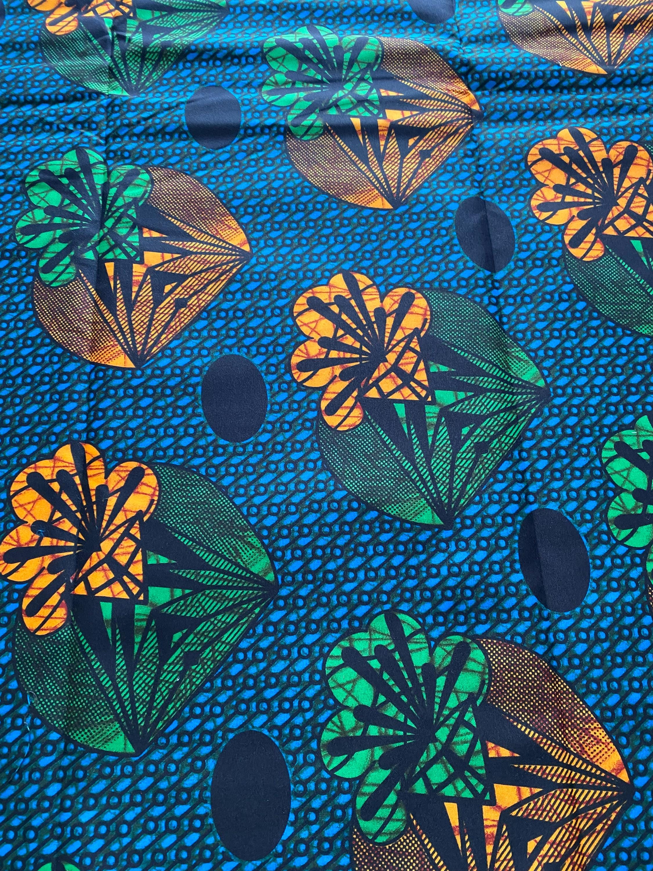Polycotton African Fabric 6 Yards Soft Ankara Wax Print Material