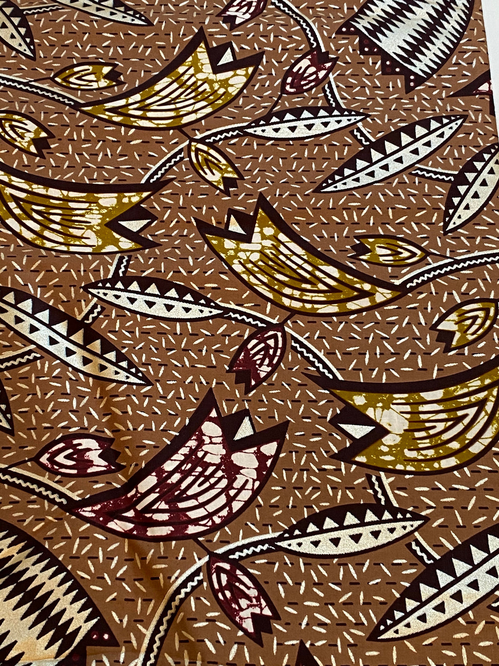 Gold Embellished Ankara Fabric 6 Yards African Wax Print with Gold Detail