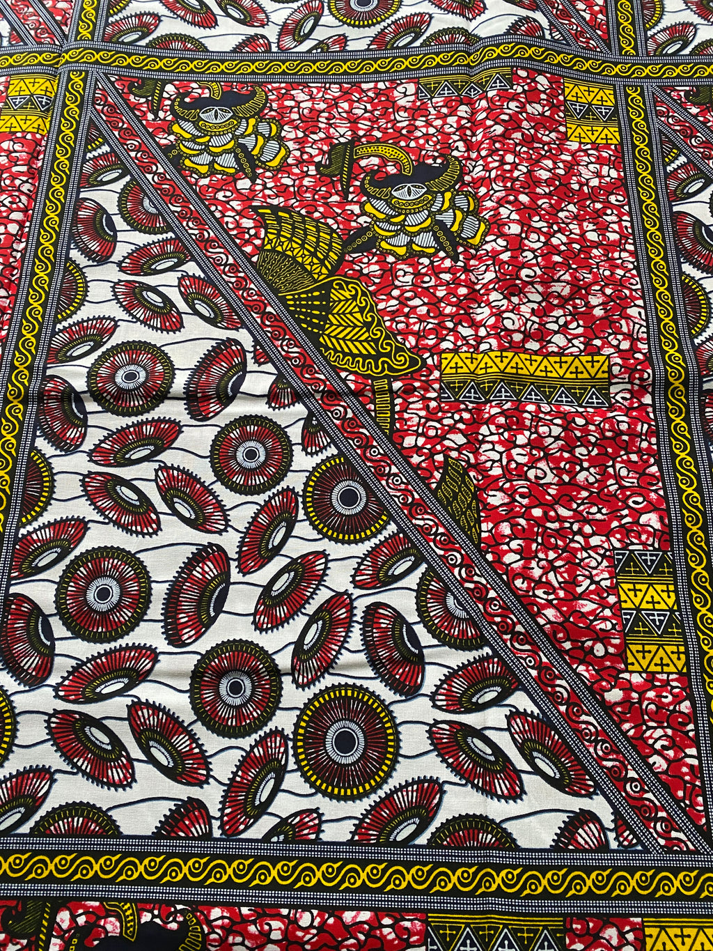 Bold Ankara African Print Fabric: 6 Yards 100% Cotton Wax Print