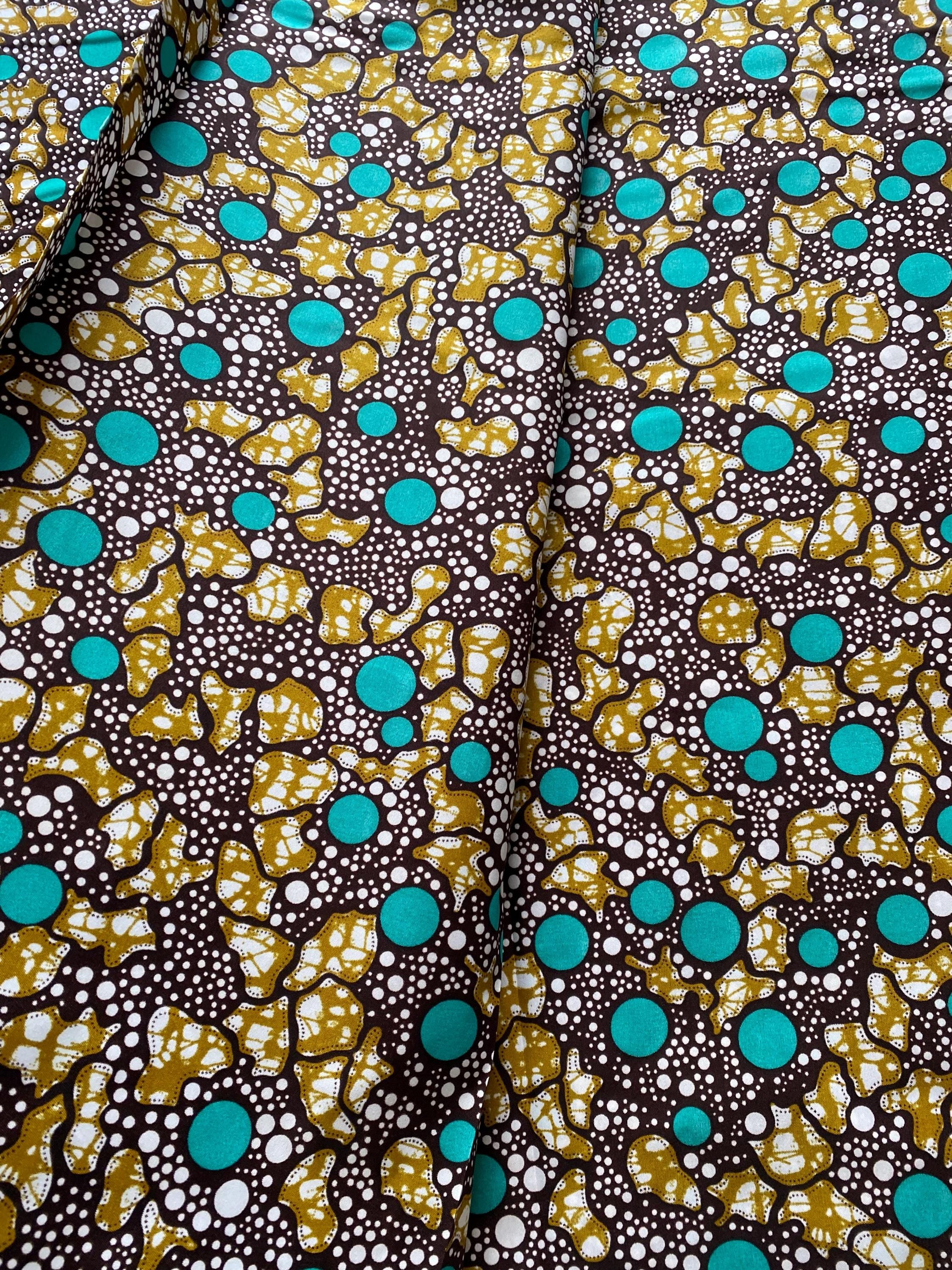 Polycotton African Fabric 6 Yards Soft Ankara Wax Print Material