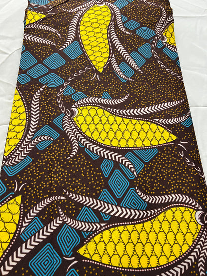 Polycotton African Fabric 6 Yards Soft Ankara Wax Print Material