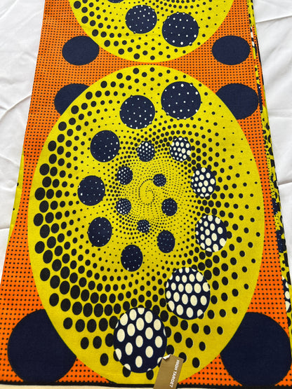 Polycotton African Fabric 6 Yards Soft Ankara Wax Print Material