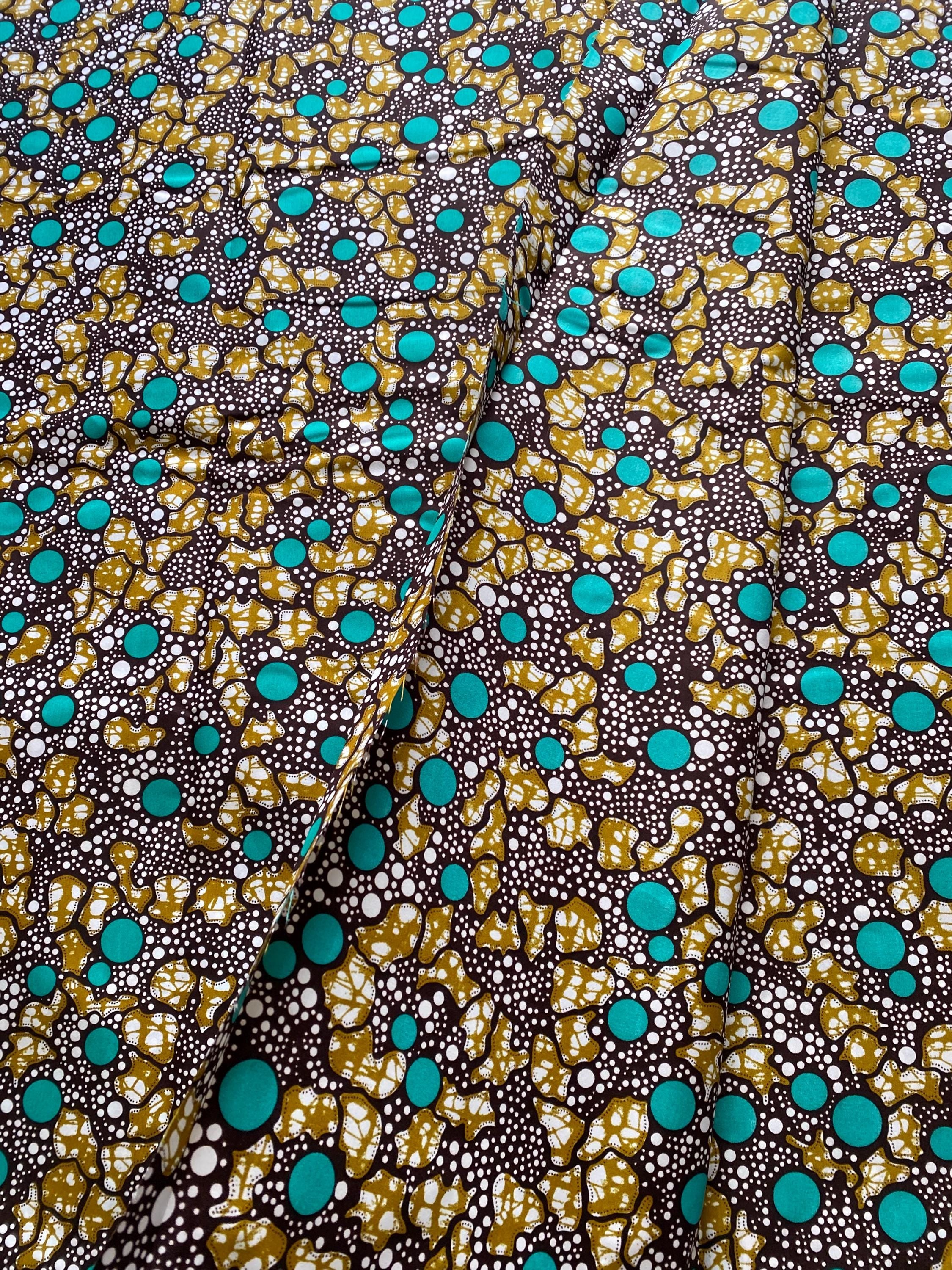 Polycotton African Fabric 6 Yards Soft Ankara Wax Print Material