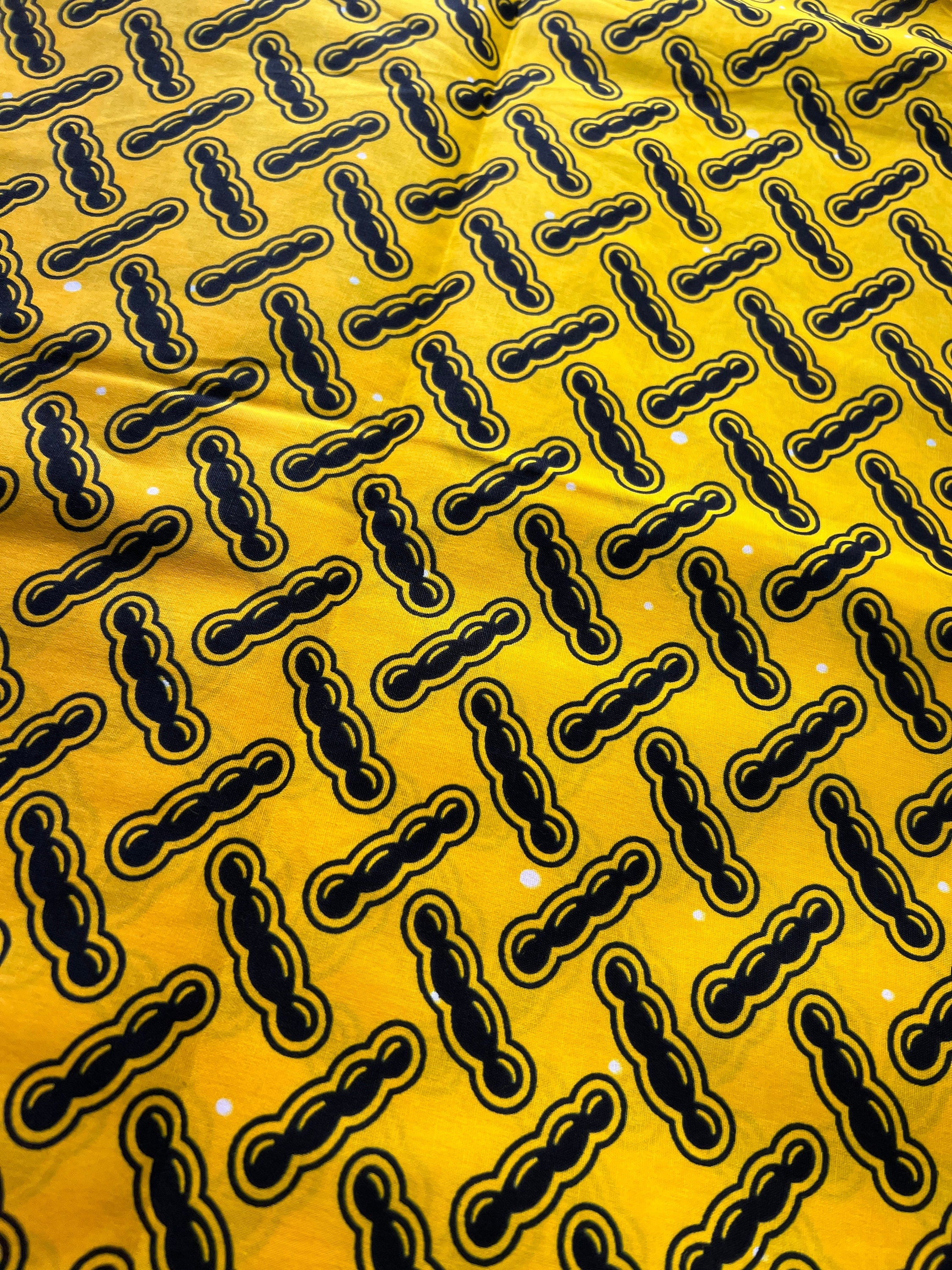 African Wax Print Fabric: Multicolored Cotton Textile, 6 Yard