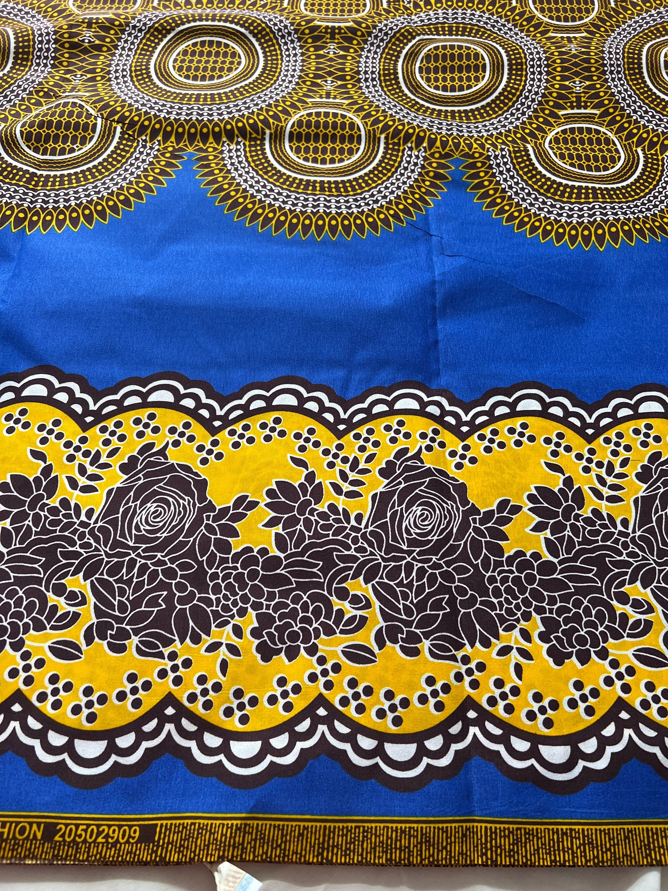 Polycotton African Fabric 6 Yards Soft Ankara Wax Print Material