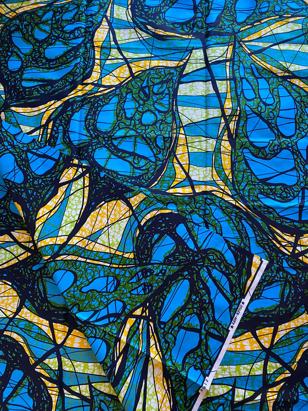 African Ankara Wax Print Fabric, 100% Cotton, 6 Yards