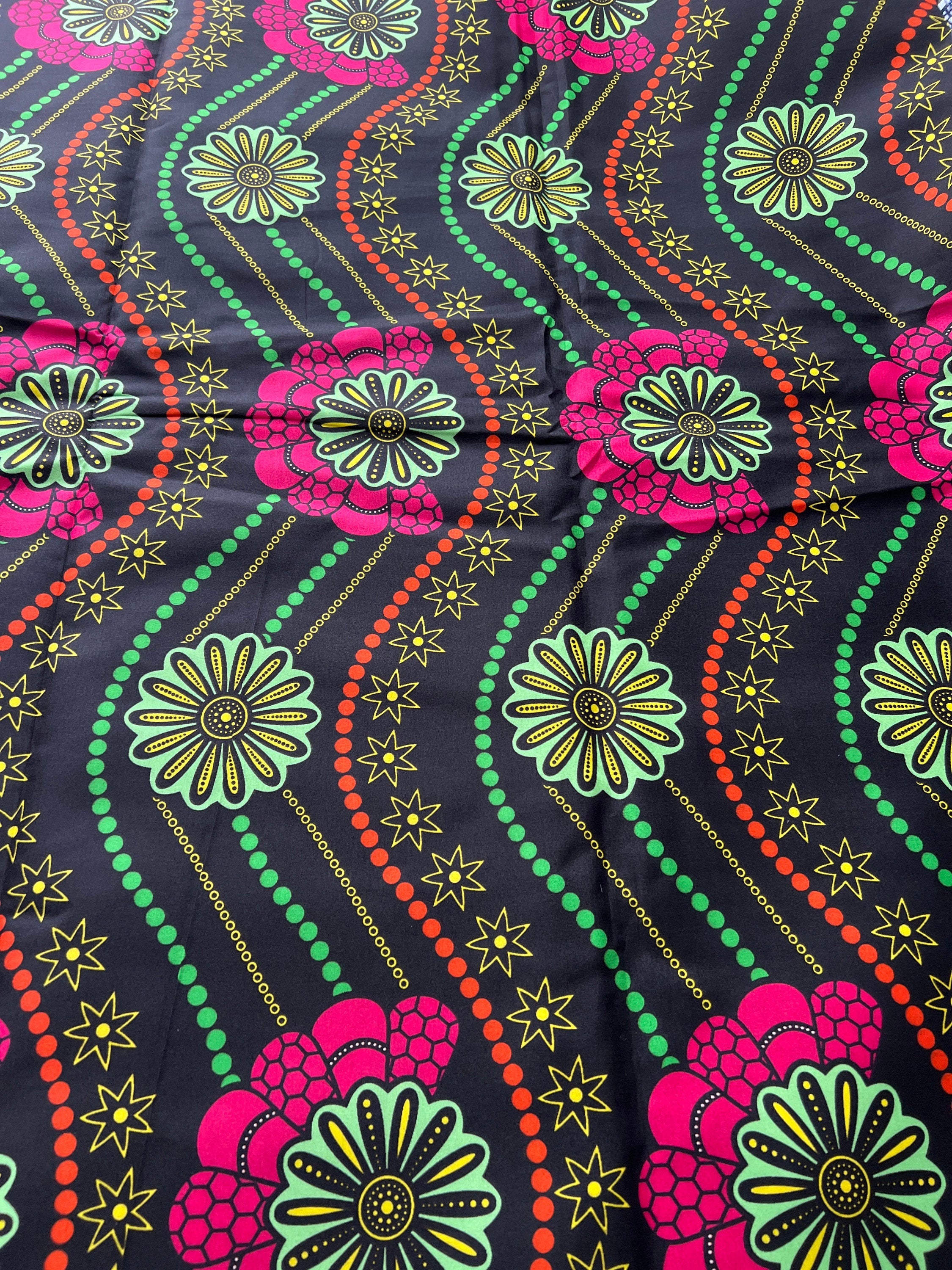 Polycotton African Fabric 6 Yards Soft Ankara Wax Print Material
