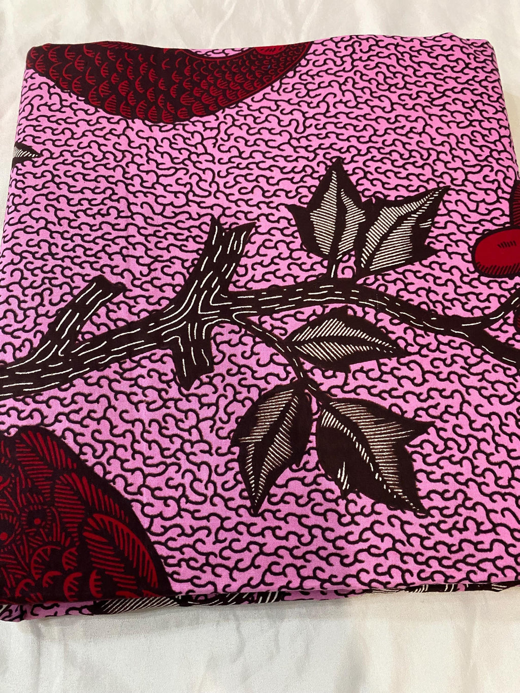 Floral African Wax Print Fabric: Yellow & Cream Ankara Cotton, 6 Yards