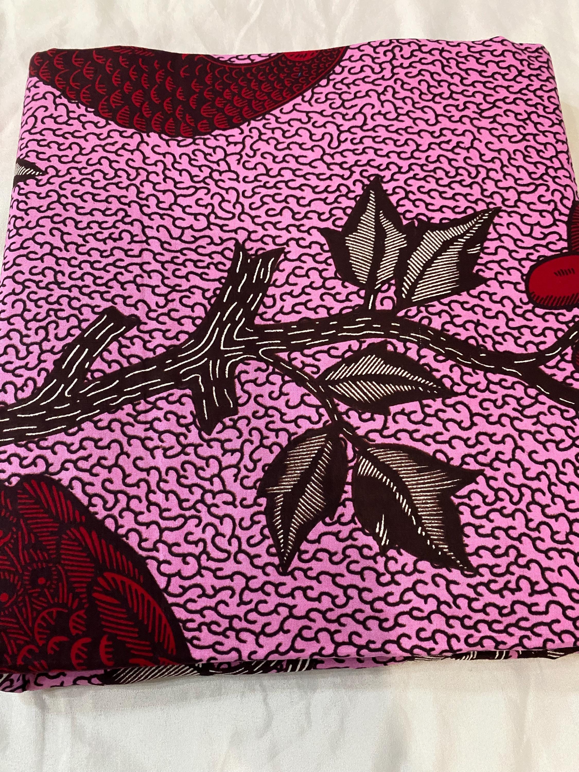 Floral African Wax Print Fabric: Yellow & Cream Ankara Cotton, 6 Yards