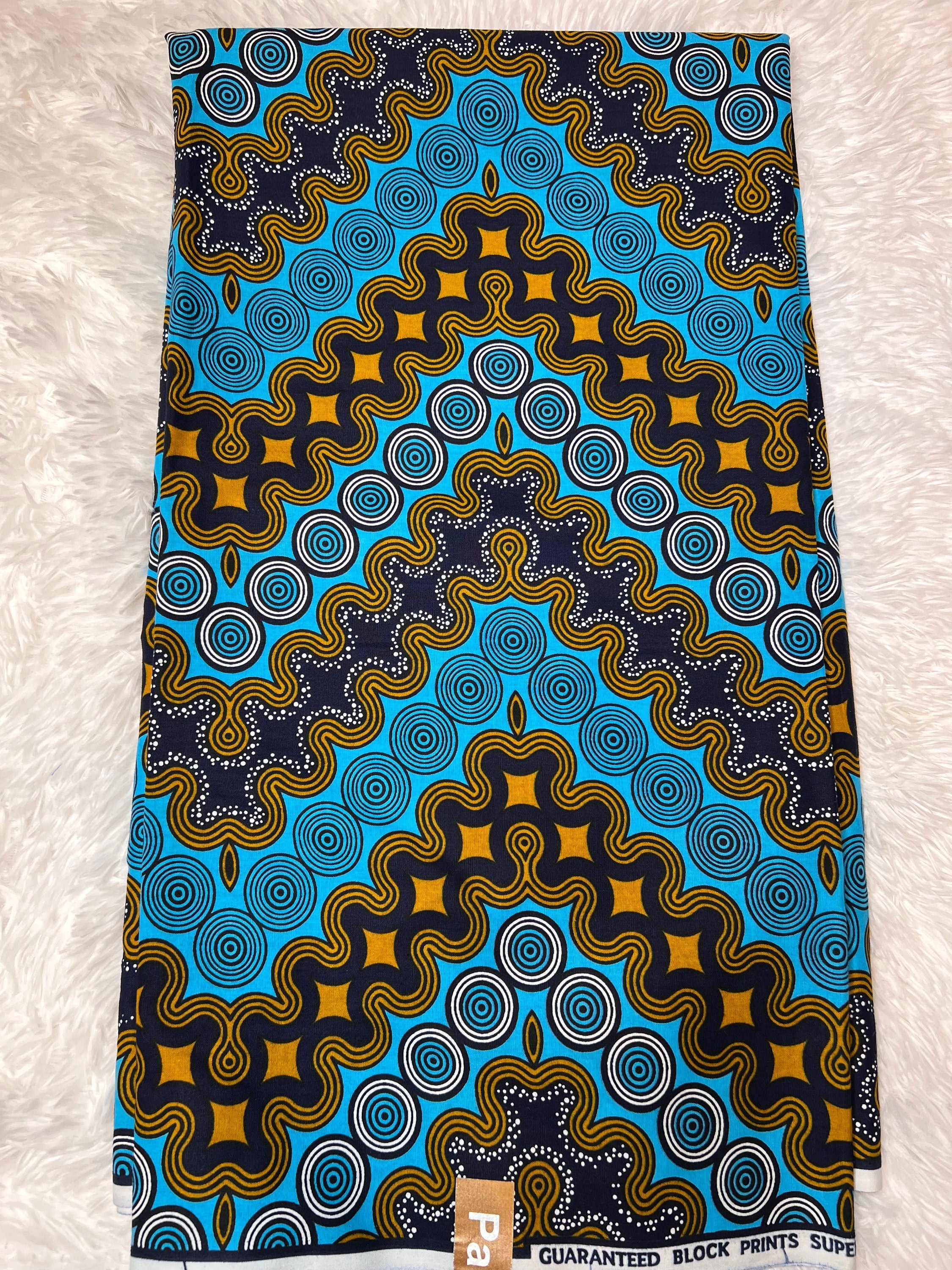 6 Yards 100% Cotton Ankara Wax Print Fabric African Print for Dressmaking, Quilting & Home Décor