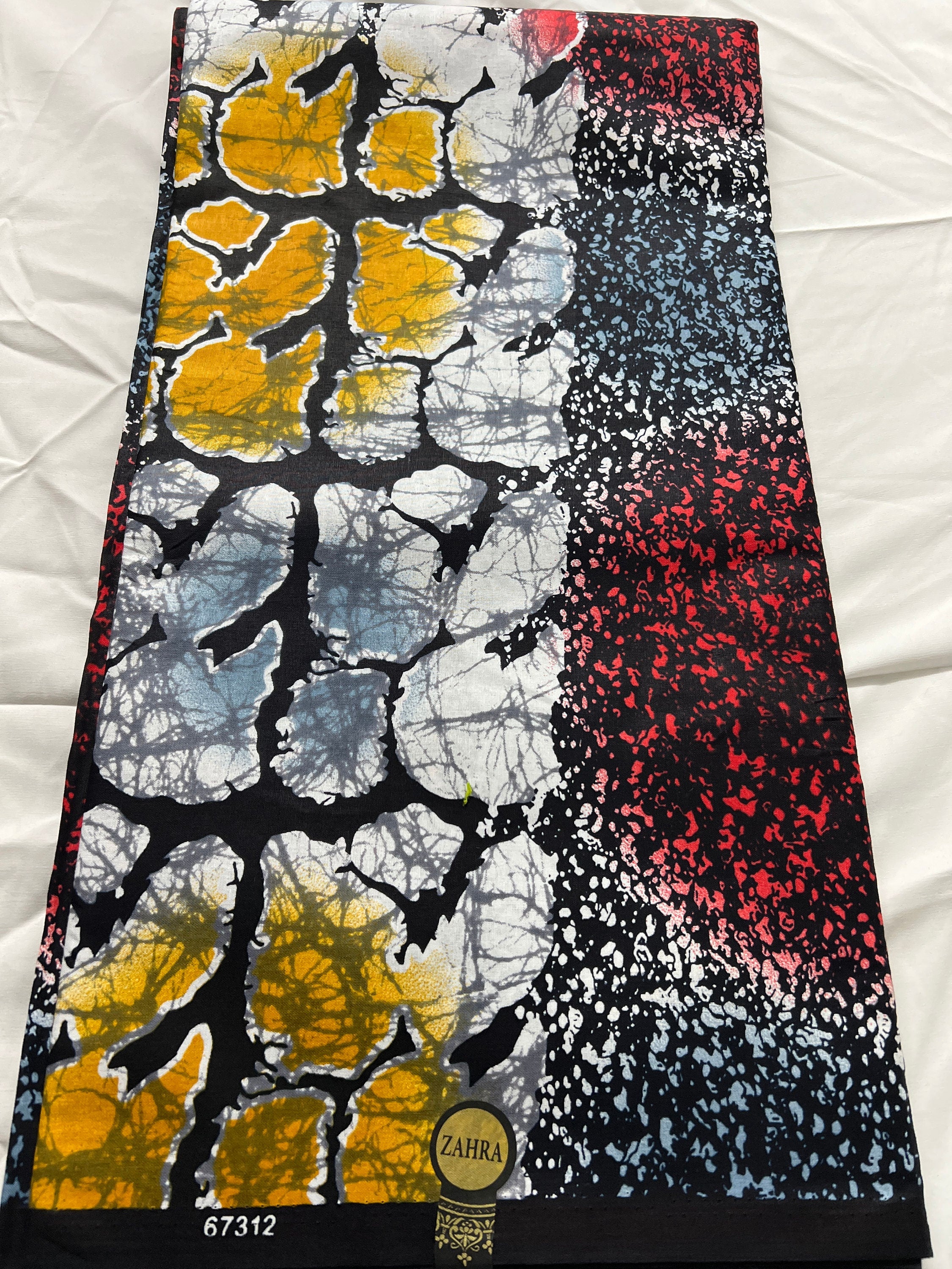 Bold Ankara African Print Fabric: 6 Yards 100% Cotton Wax Print