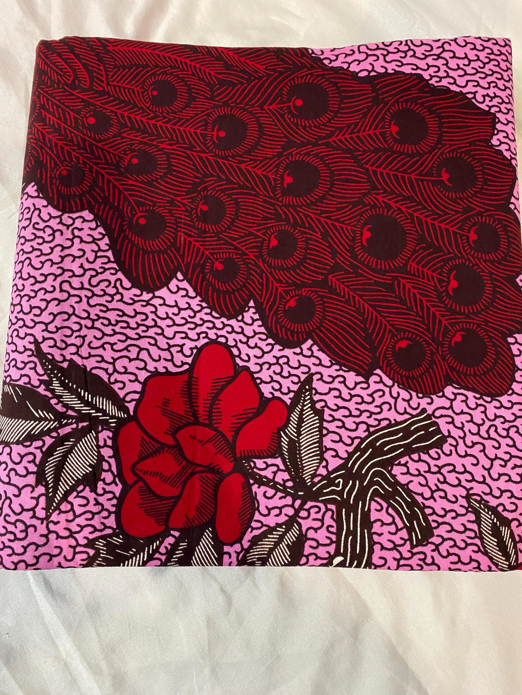 Floral African Wax Print Fabric: Yellow & Cream Ankara Cotton, 6 Yards