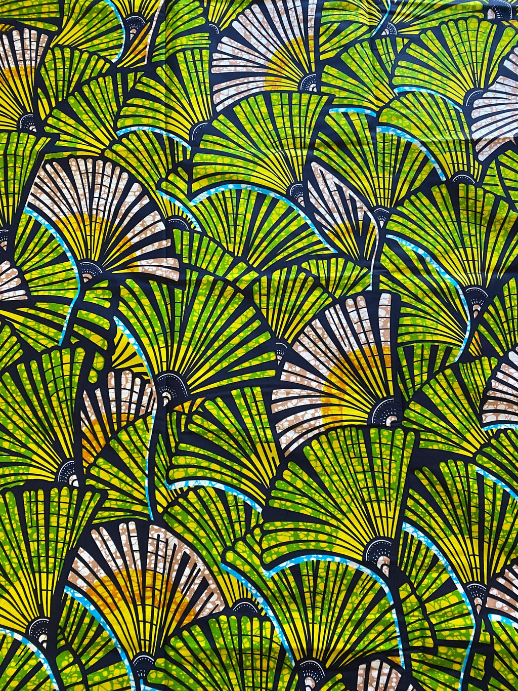 African Wax Print Fabric - Green Ankara Cotton, 6 Yards