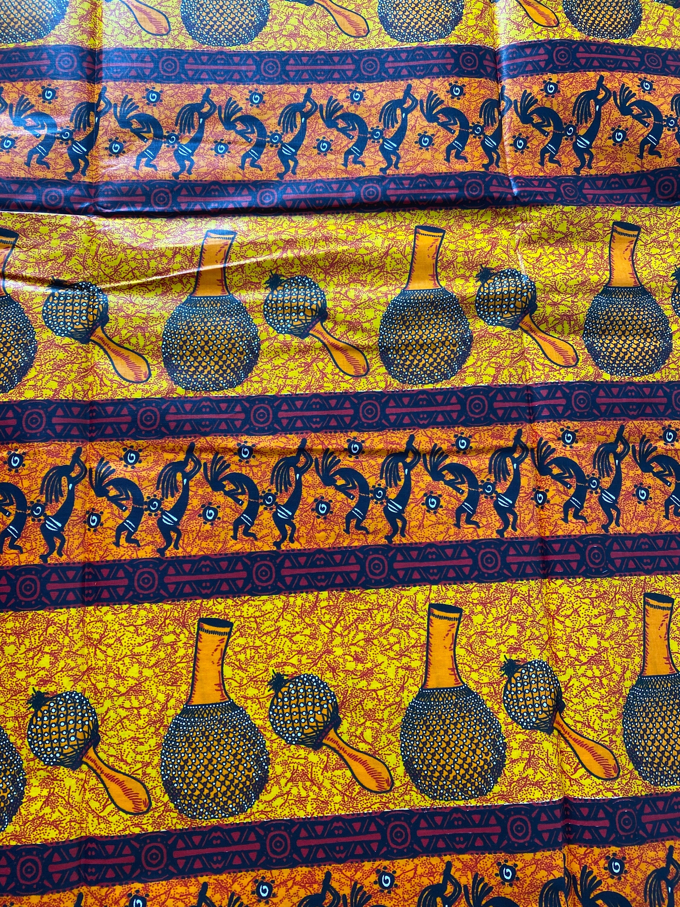 Mud Print Fabric 6 Yards African Tribal Wax Print Cloth