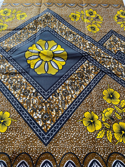 Polycotton African Fabric 6 Yards Soft Ankara Wax Print Material