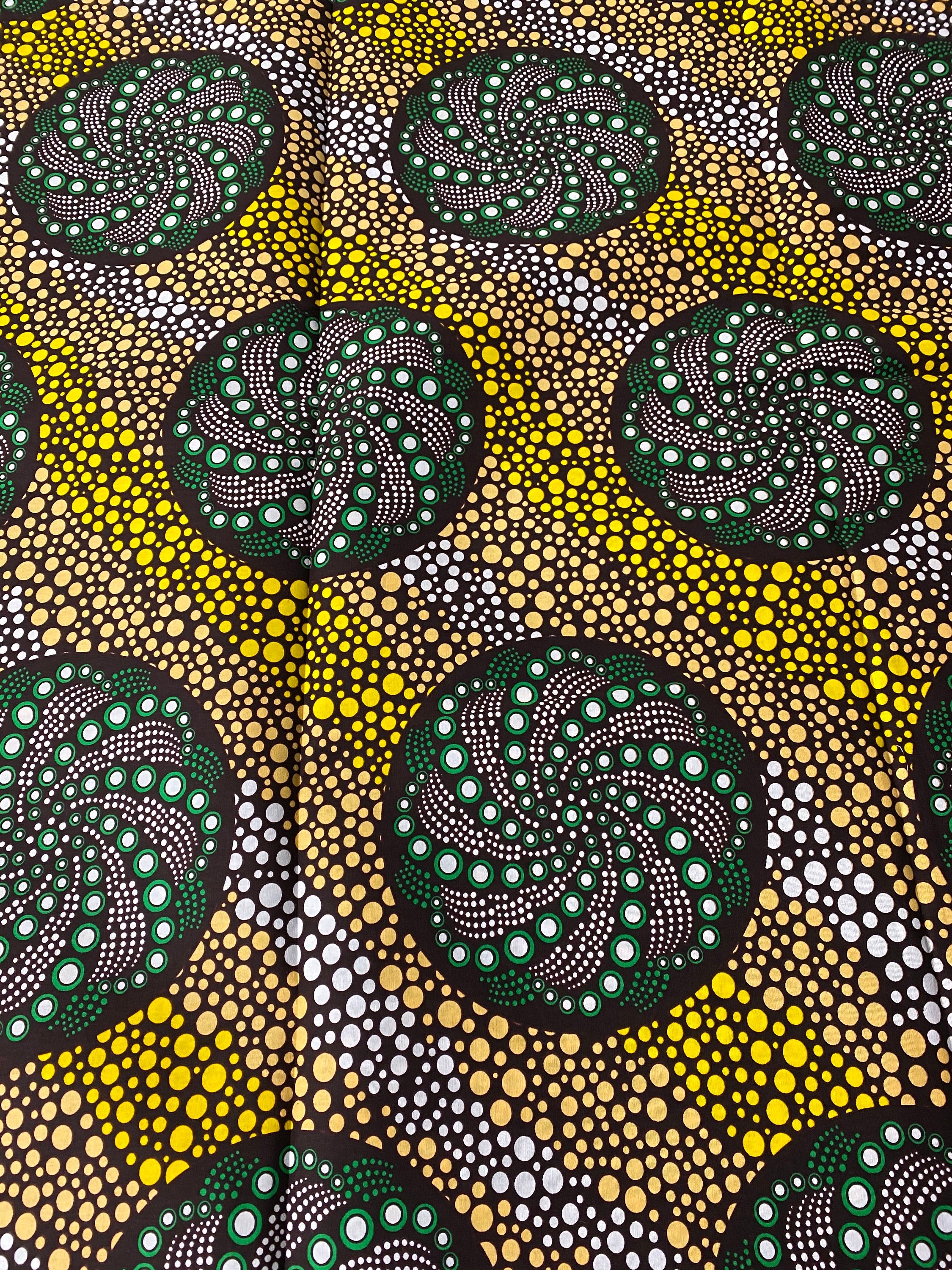 African Wax Print Fabric: Ankara Cotton, Vibrant Floral Design (6 Yards)