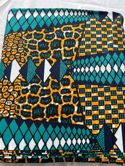 Polycotton African Fabric 6 Yards Soft Ankara Wax Print Material