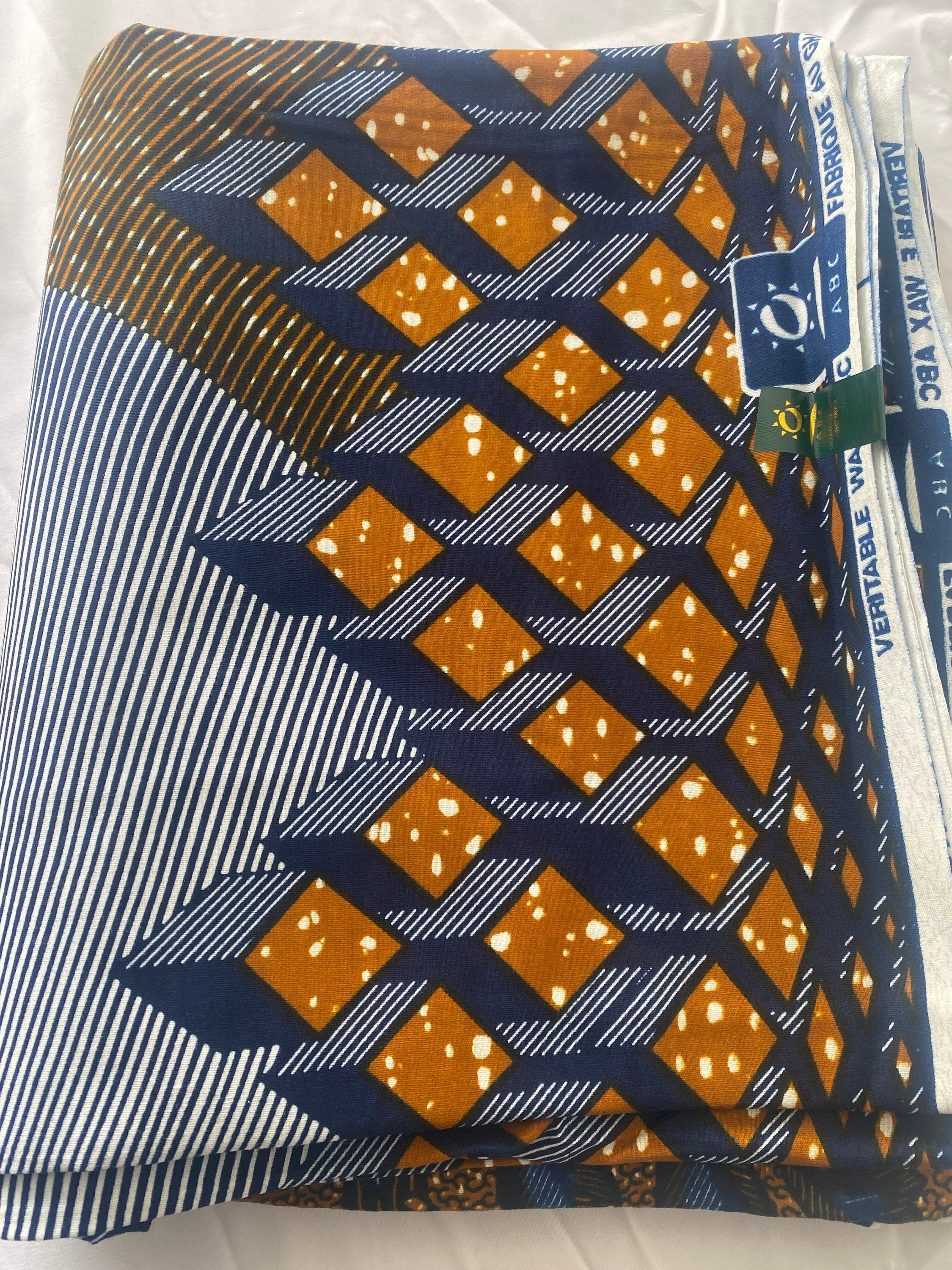 Bold Ankara African Print Fabric: 6 Yards 100% Cotton Wax Print