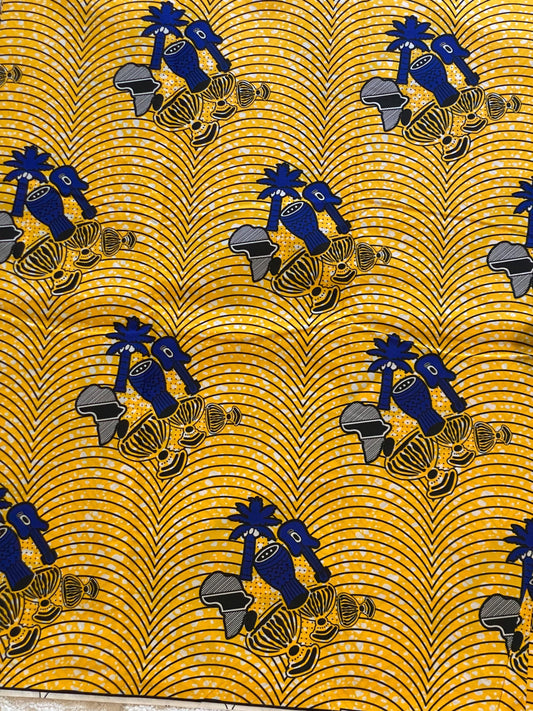 Polycotton African Fabric 6 Yards Soft Ankara Wax Print Material