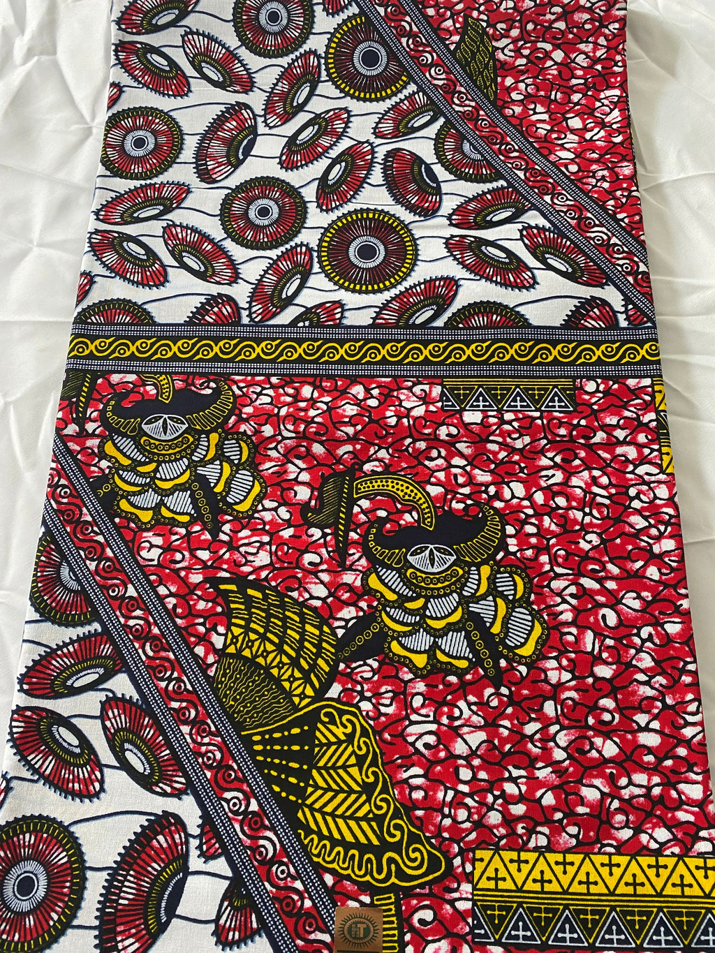Bold Ankara African Print Fabric: 6 Yards 100% Cotton Wax Print