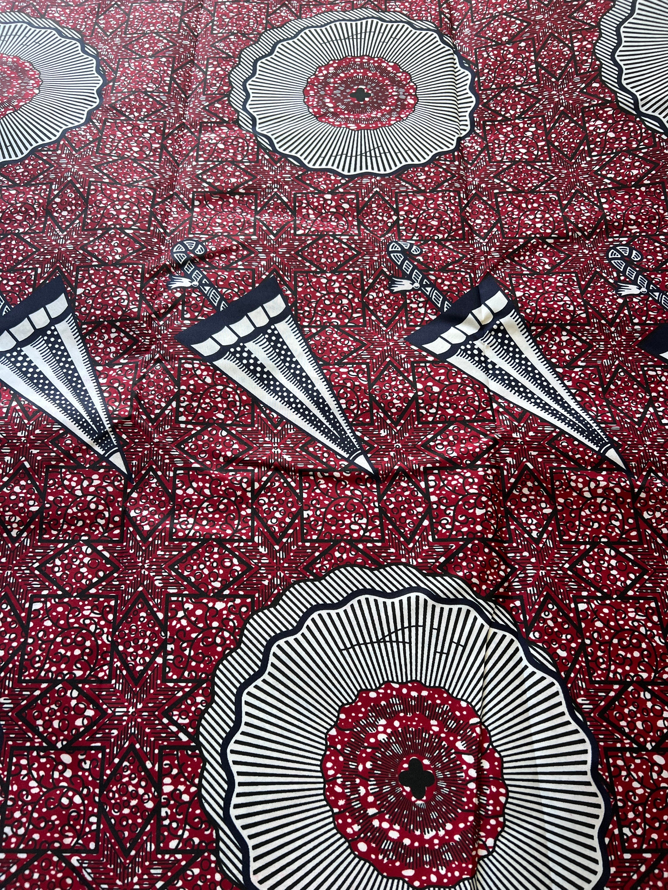 Polycotton African Fabric 6 Yards Soft Ankara Wax Print Material