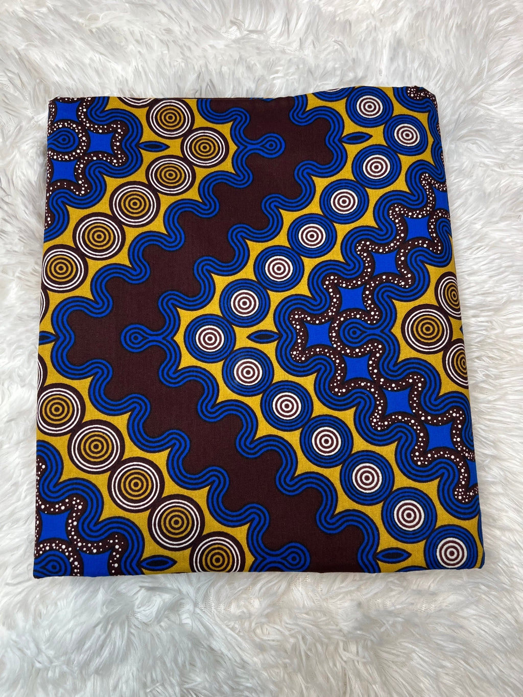 Floral African Wax Print Fabric: Multicolored Cotton Textile, 6 Yard