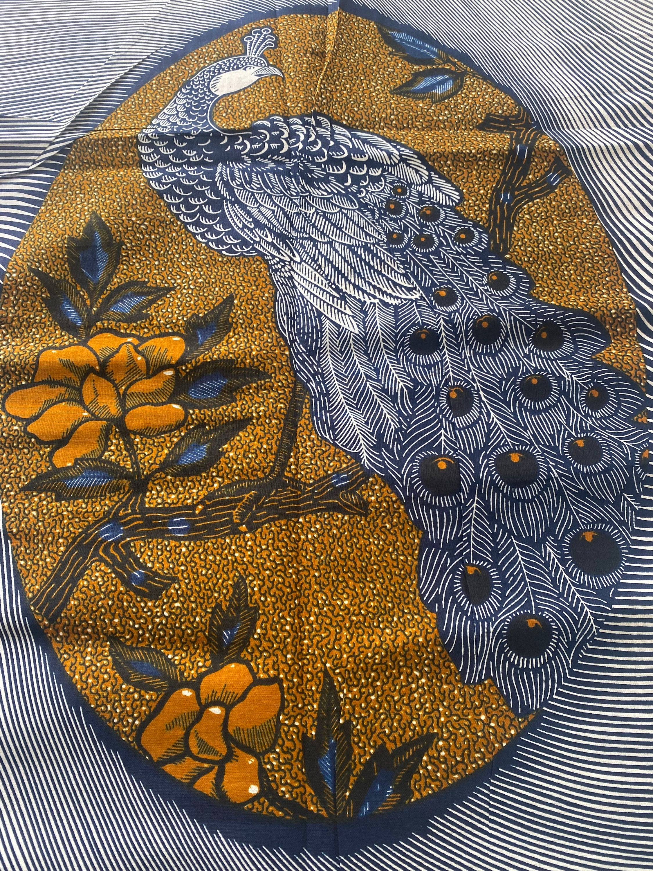 Bold Ankara African Print Fabric: 6 Yards 100% Cotton Wax Print