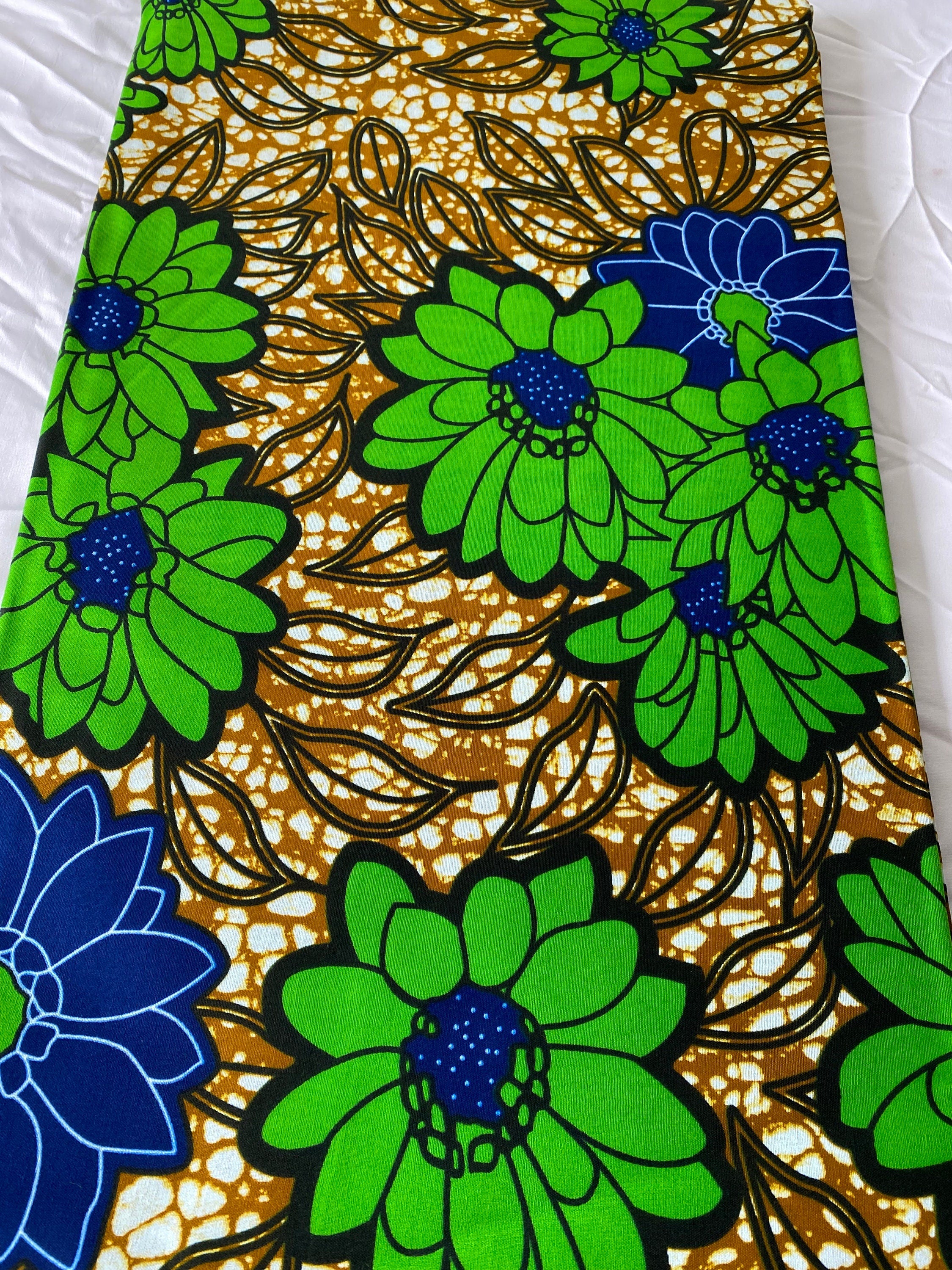 Bold Ankara African Print Fabric: 6 Yards 100% Cotton Wax Print