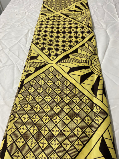 Polycotton African Fabric 6 Yards Soft Ankara Wax Print Material