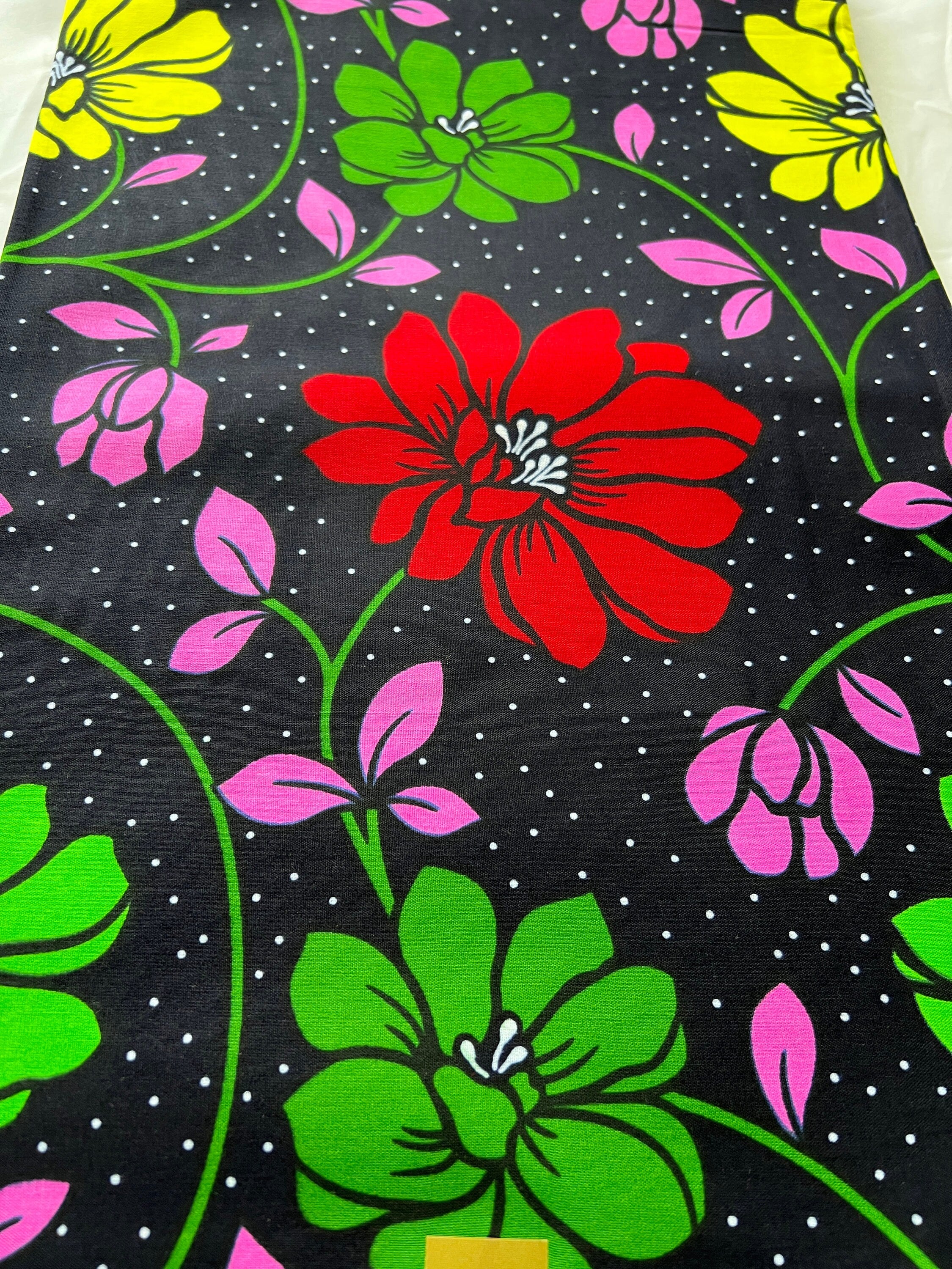 Bold Ankara African Print Fabric: 6 Yards 100% Cotton Wax Print