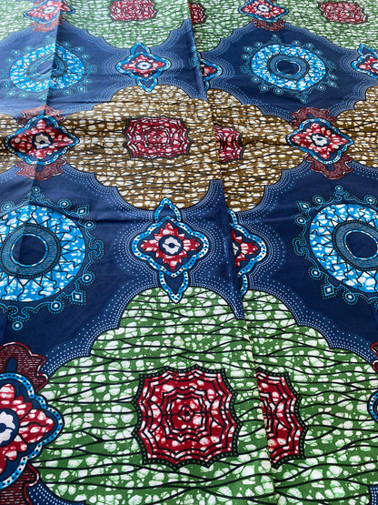 Polycotton African Fabric 6 Yards Soft Ankara Wax Print Material