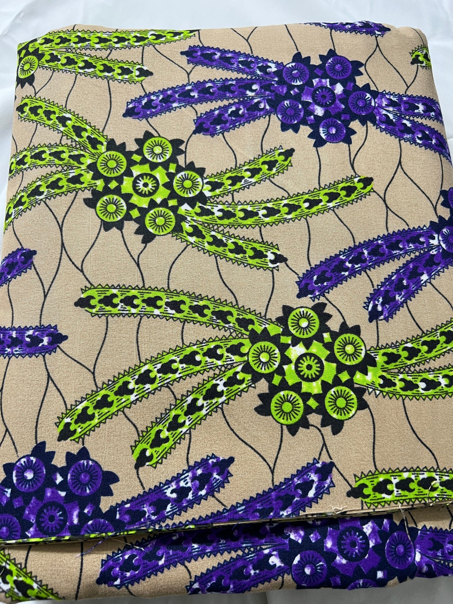 Polycotton African Fabric 6 Yards Soft Ankara Wax Print Material