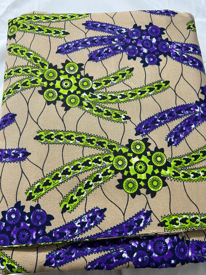 Polycotton African Fabric 6 Yards Soft Ankara Wax Print Material