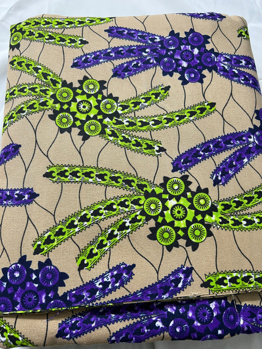 Polycotton African Fabric 6 Yards Soft Ankara Wax Print Material