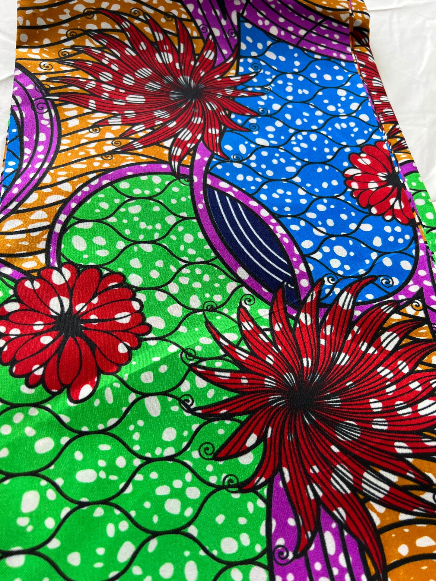 Polycotton African Fabric 6 Yards Soft Ankara Wax Print Material