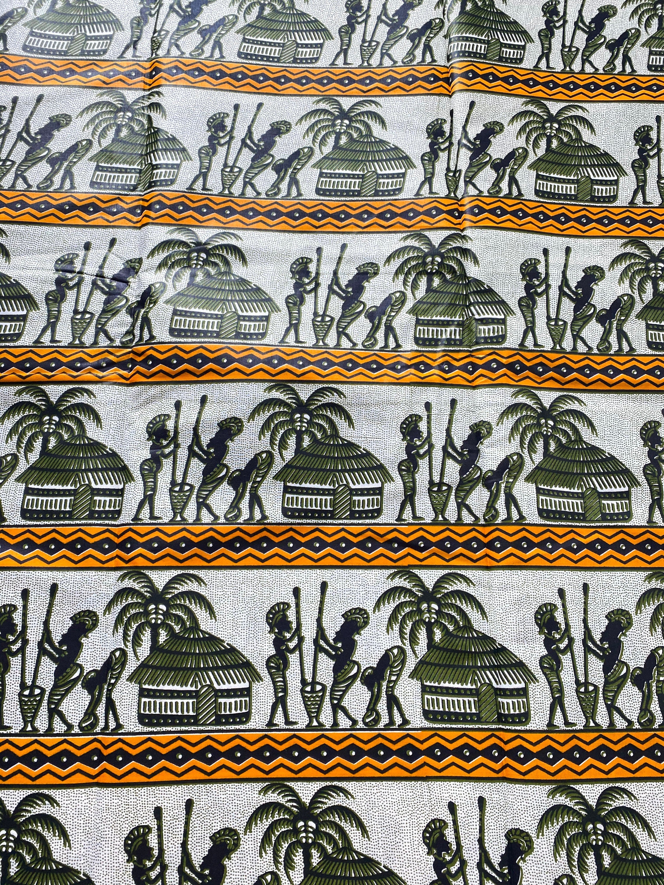 Mud Print Fabric 6 Yards African Tribal Wax Print Cloth
