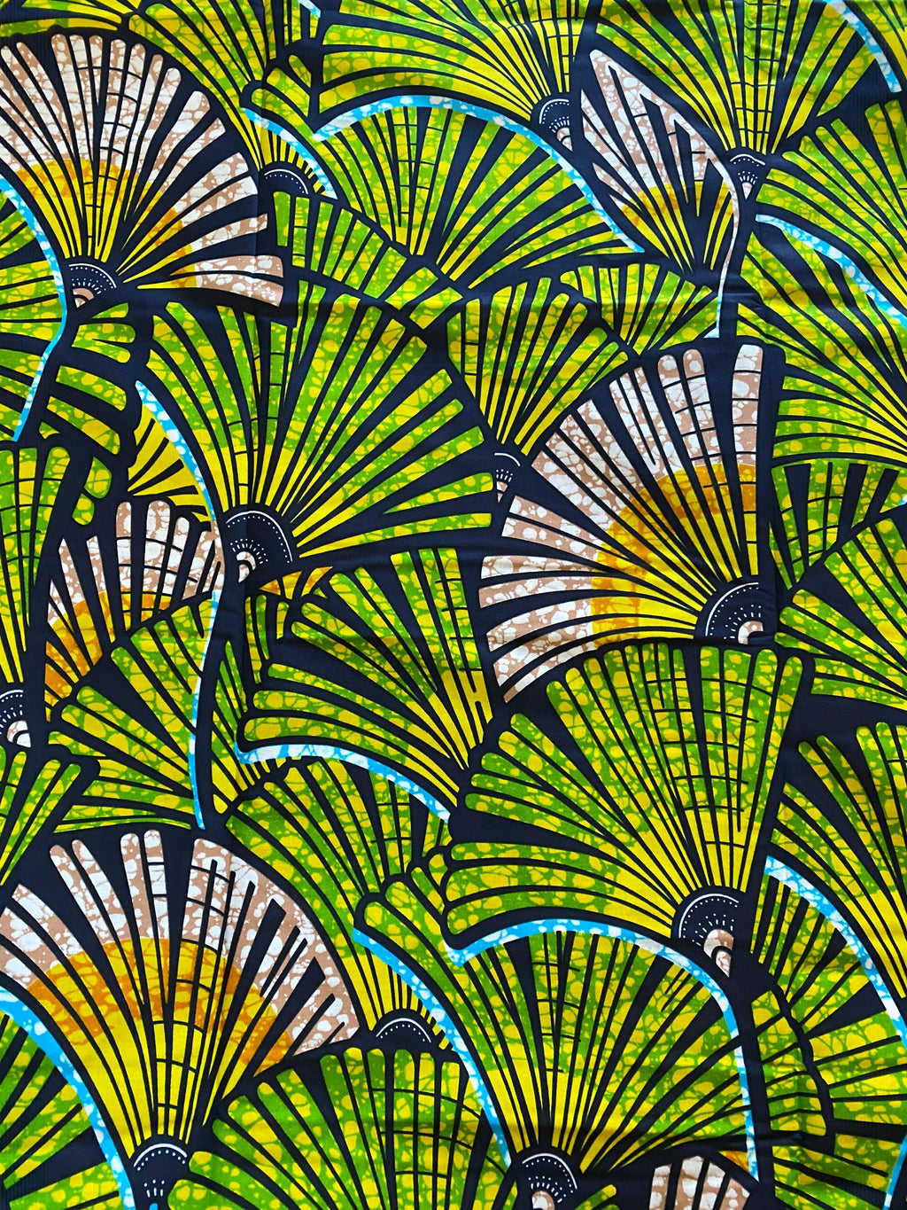 African Wax Print Fabric - Green Ankara Cotton, 6 Yards