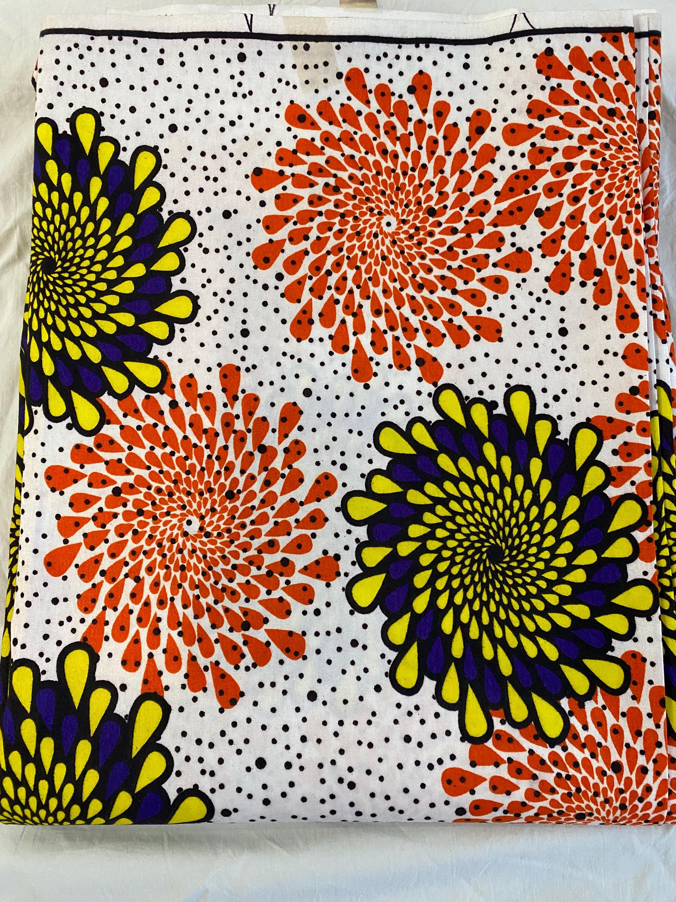 Polycotton African Fabric 6 Yards Soft Ankara Wax Print Material