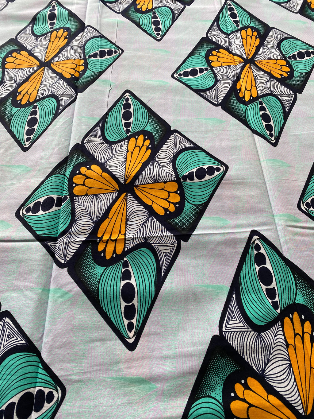 Bold Ankara African Print Fabric: 6 Yards 100% Cotton Wax Print