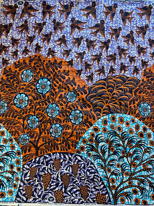 African Wax Print Fabric - 6 Yard Ankara Cotton, multicoloured design