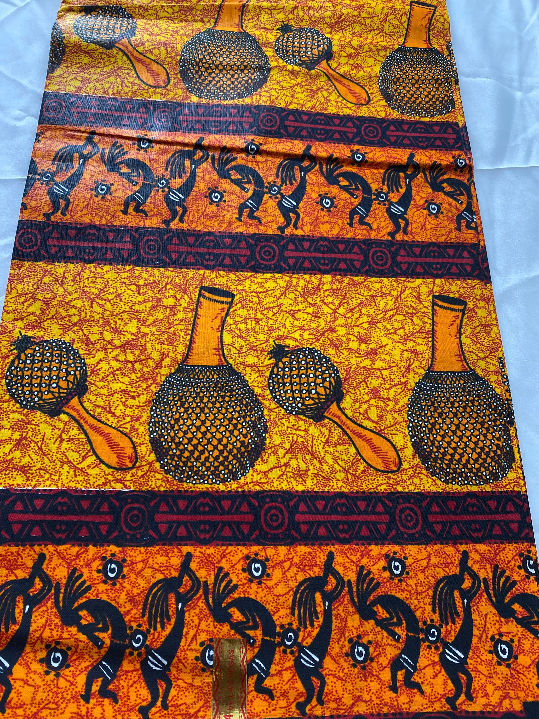 Mud Print Fabric 6 Yards African Tribal Wax Print Cloth