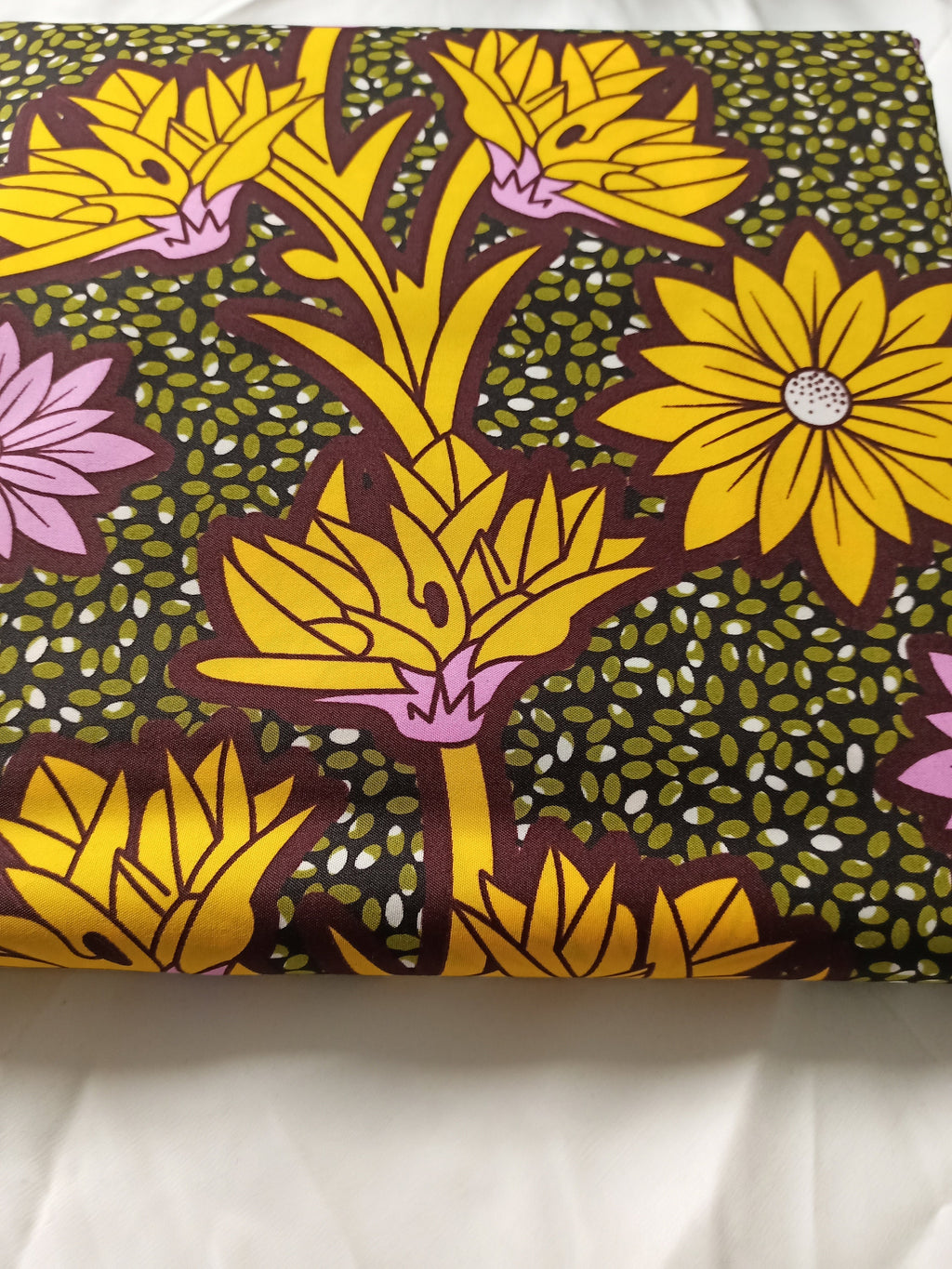 Floral Ankara Fabric: Soft Polycotton African Print, 6 Yards