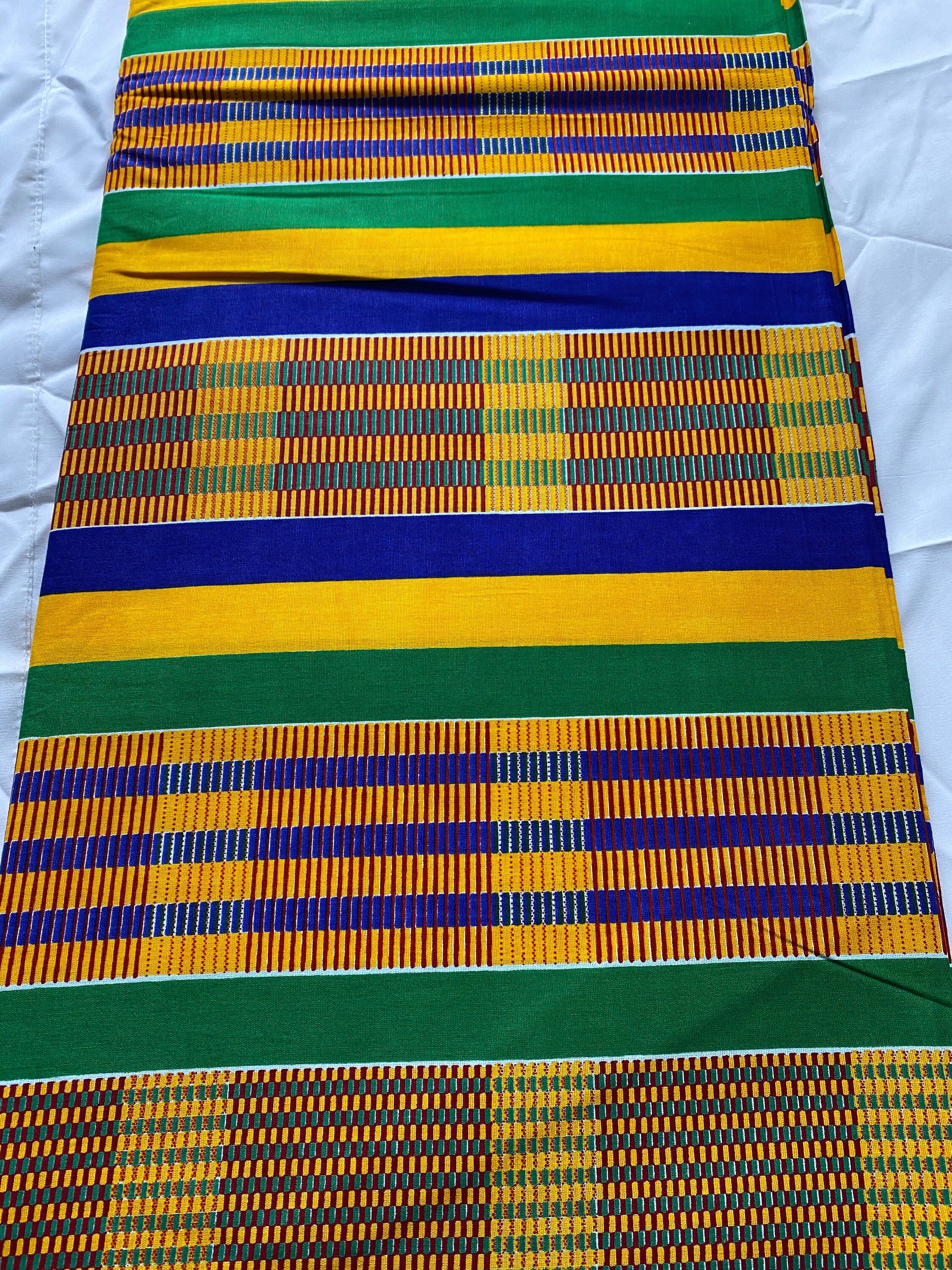 6yards Kente Genuine 100% cotton fabric  African wax