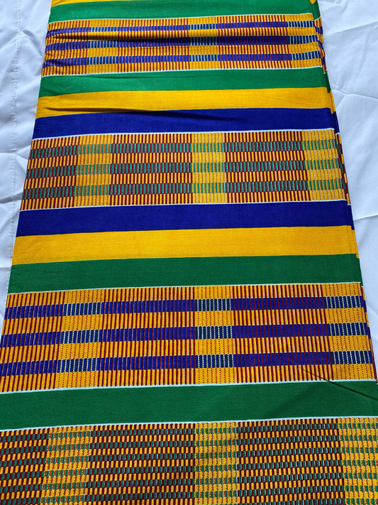 6yards Kente Genuine 100% cotton fabric  African wax