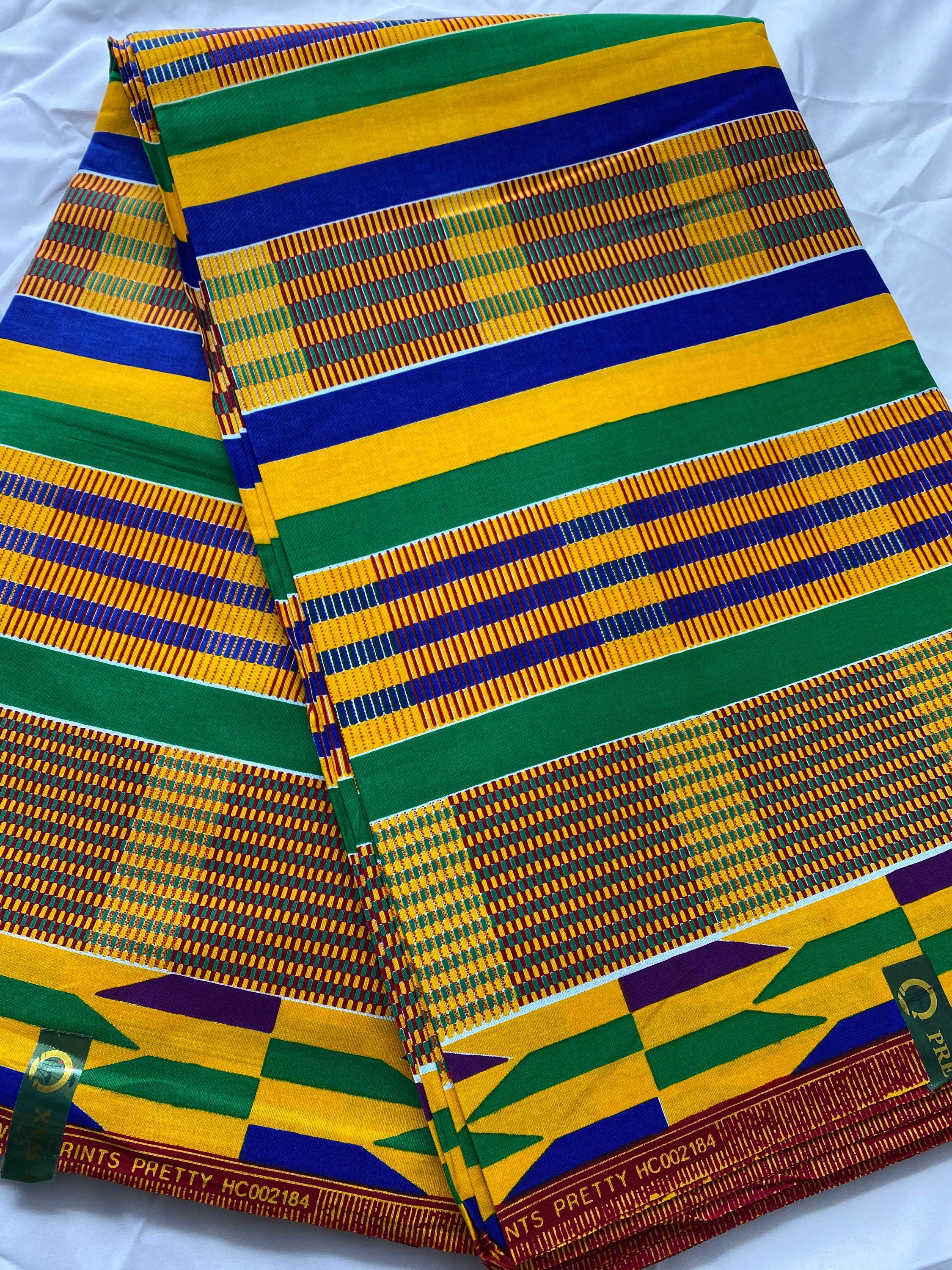 6yards Kente Genuine 100% cotton fabric  African wax